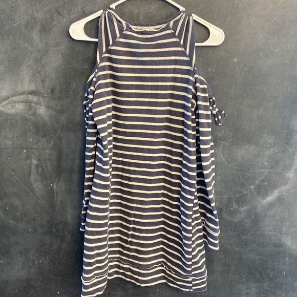 Maurices cold shoulder navy/white striped dress size medium - Picture 7 of 11